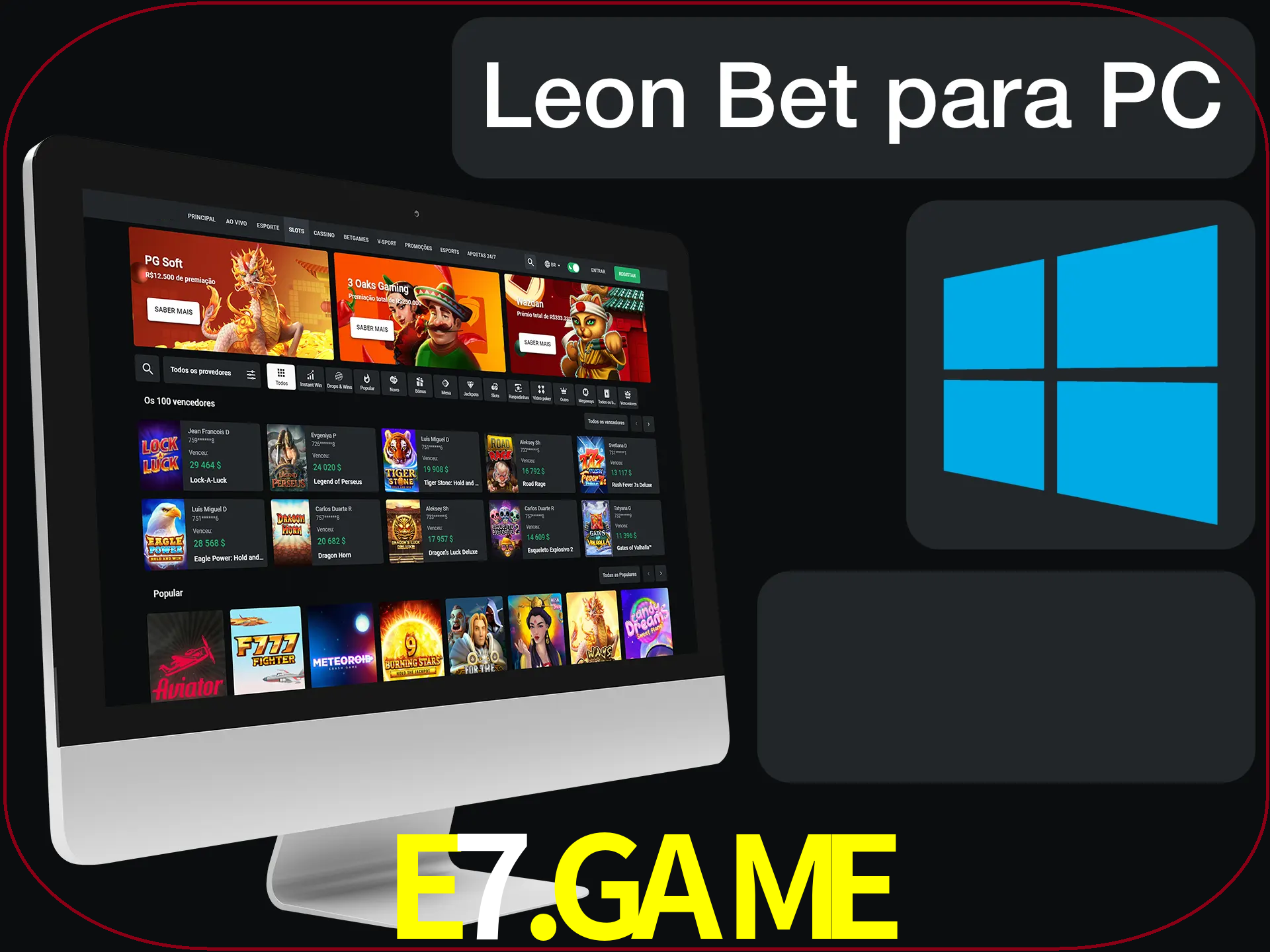 Aposte e jogue em nosso cassino usando o PC.
